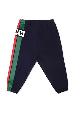 pantalone in cotone blu GUCCI KIDS | 791933XJGOF4392